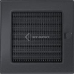 Решітка для каміну Kratki 17х17 графітова, з жалюзі. Фото 2
