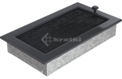 Решітка для каміну Kratki 17х30 графітова, з жалюзі. Фото 3
