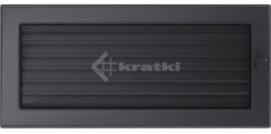 Решітка для каміну Kratki 17х37 графітова, з жалюзі. Фото 2