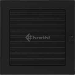 Решетка для камина Kratki 22х22 черная, с жалюзи. Фото 2