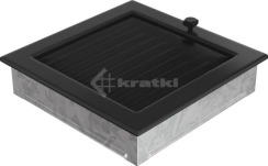 Решетка для камина Kratki 22х22 черная, с жалюзи. Фото 3