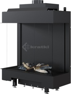 Газова камінна топка Kratki Leo 76/62 LPG тристороння. Фото 2
