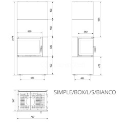 Модульний камін Kratki Simple Box L/S/Bianco 8 кВт. Фото 7