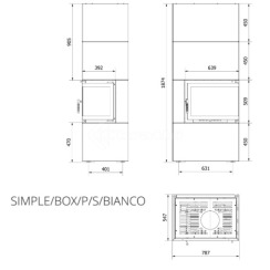 Модульний камін Kratki Simple Box P/S/Bianco 8 кВт. Фото 7