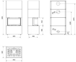 Модульний камін Kratki Home Easy Box NBC 7 Bianco. Фото 8