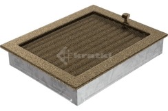 Решітка для каміну Kratki 22х30 чорно-золота, з жалюзі. Фото 3