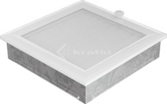 Решітка для каміну Kratki Oskar 22х22 біла, з жалюзі. Фото 2