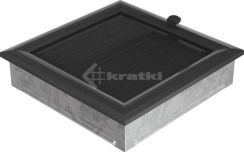 Решітка для каміну Kratki Oskar 22х22 графітова, з жалюзі. Фото 2