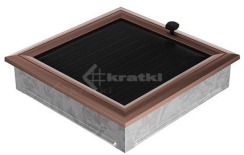 Решітка для каміну Kratki Oskar 22х22 мідна, з жалюзі. Фото 2