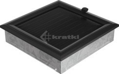 Решітка для каміну Kratki Oskar 22х22 чорна, з жалюзі. Фото 2