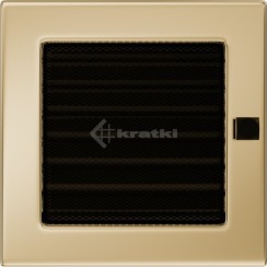 Решетка для камина Kratki 17х17 позолоченная, с жалюзи. Фото 2