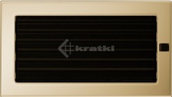 Решетка для камина Kratki 17х30 позолоченная, с жалюзи. Фото 2