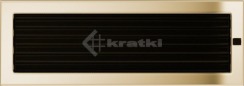 Решетка для камина Kratki 17х49 позолоченная, с жалюзи. Фото 2
