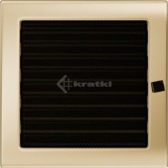 Решетка для камина Kratki 22х22 позолоченная, с жалюзи. Фото 2