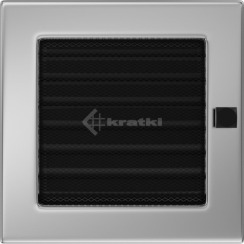 Решетка для камина Kratki 17х17 никелированная, с жалюзи. Фото 4