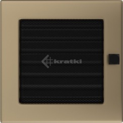 Решетка для камина Kratki 17х17 золото гальваническое, с жалюзи. Фото 2