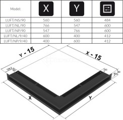 Решітка для каміну Kratki Luft 45S NP 40x60x9 графітова (LUFT/NP/9/40/45S/G). Фото 4