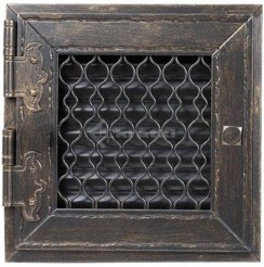 Решітка для каміну Kratki Retro одинарна 22х22 графітова, відкривна